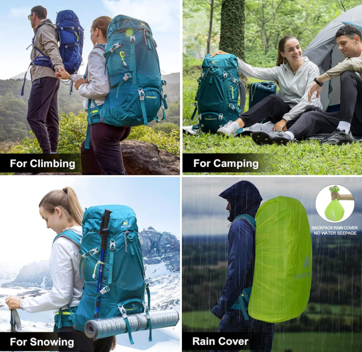 50L Internal Frame Backpack with Rain Cover