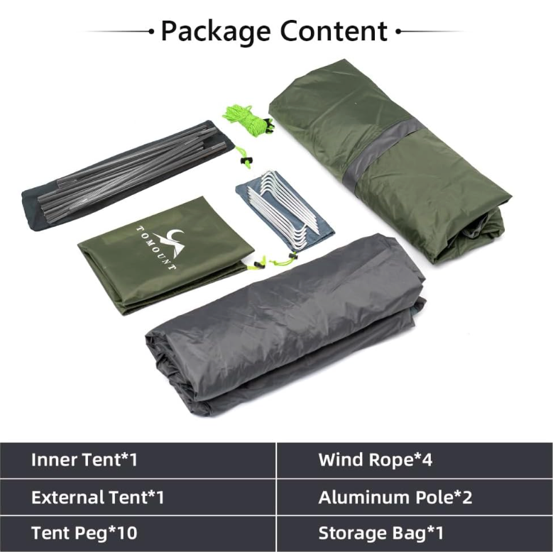 Lightweight 1 Person Backpacking Tent - Double Wall, Fast Setup, 3-Season Solo Shelter