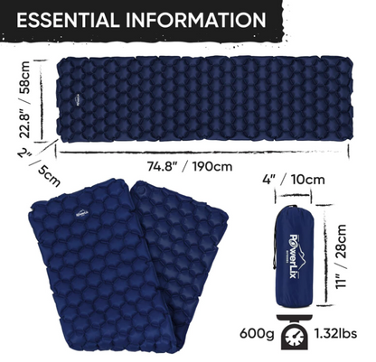 Ultralight Inflatable Sleeping Pad + Pump Sack