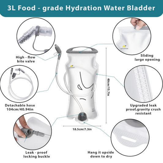 3L Hydration Bladder - Leak Proof Water Reservoir for Hiking & Backpacking