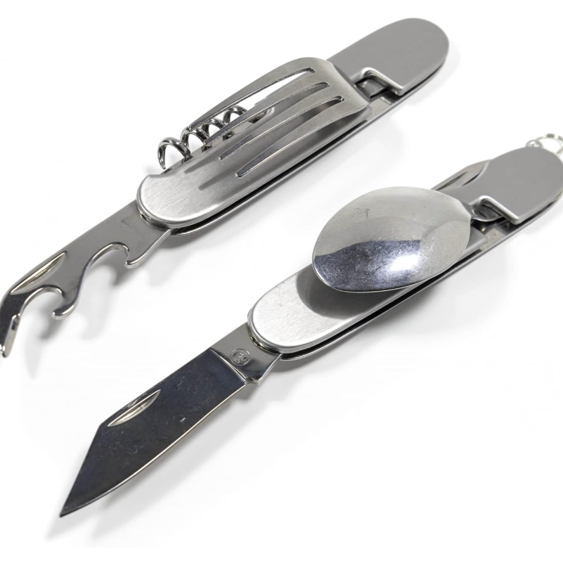 7 in 1 Camping Utensil – Folding Utensils, Detachable Stainless Steel Cutlery