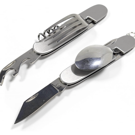 7 in 1 Camping Utensil – Folding Utensils, Detachable Stainless Steel Cutlery