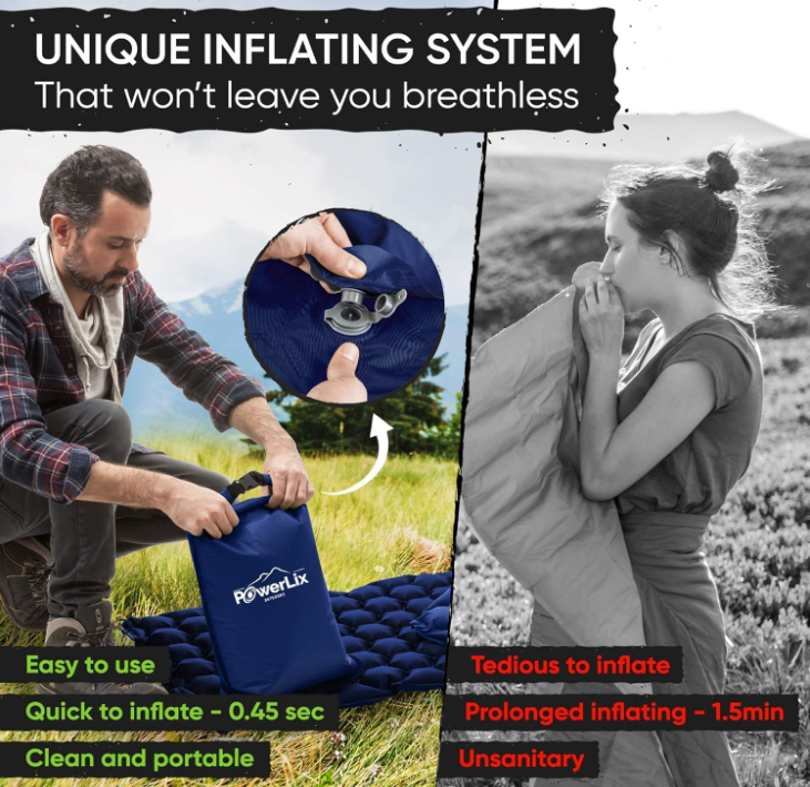 Ultralight Inflatable Sleeping Pad + Pump Sack