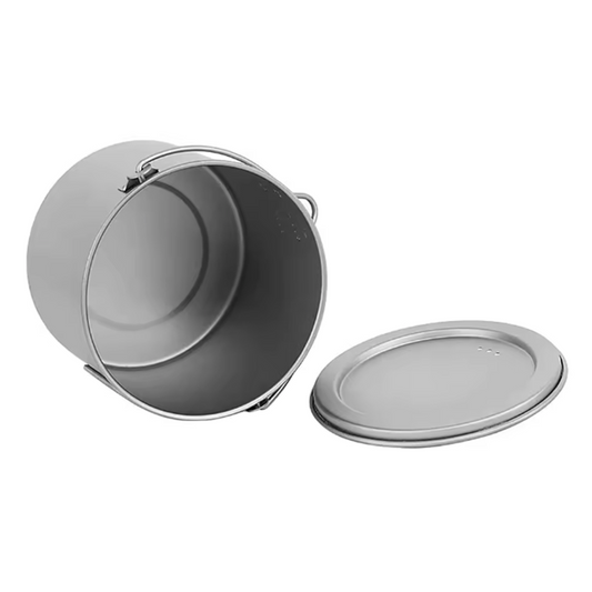 1100ml Titanium Pot – Ultralight Camping Pot with Lid & Foldable Handle